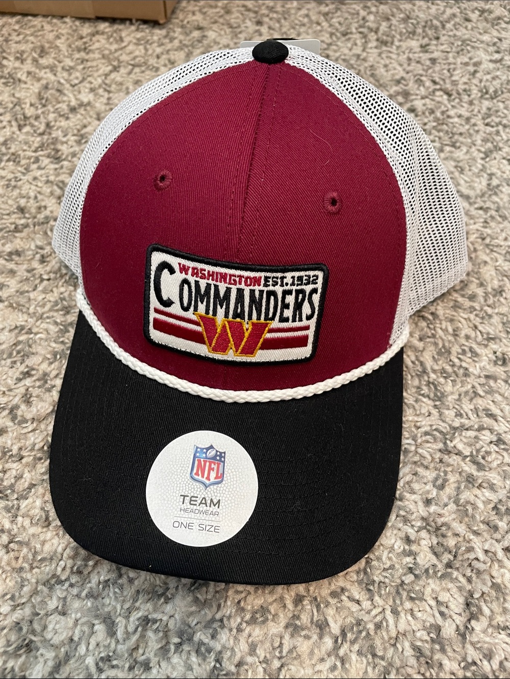 NFL Washington Commanders Maroon & Black Trucker Hat